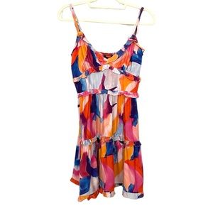 French connection strap Artsy Colorful Sun dress Romcom Festival Coquette NWT